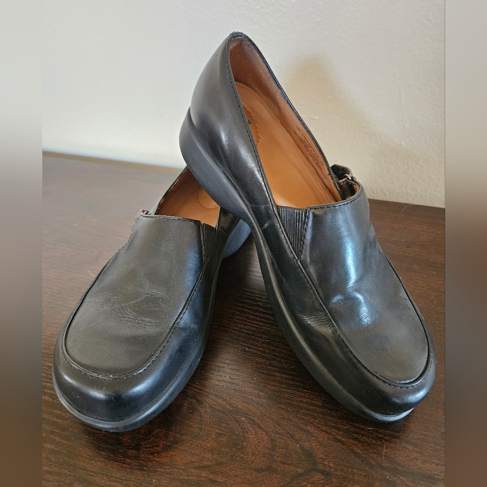 Dansko Darcy Black Leather Loafers - EU 38 (US 7.5-8) - Comfort Support